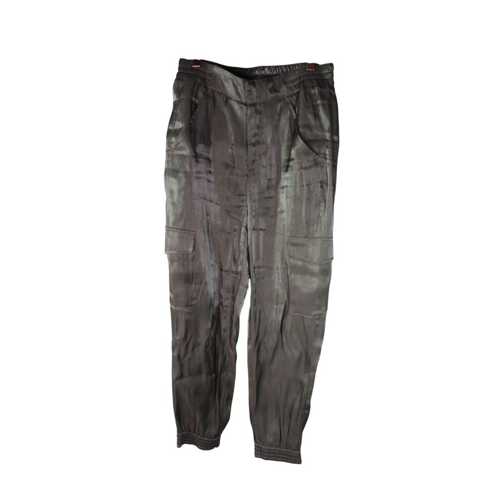 Anthropologie Sheer Satin Joggers Shiny Metallic Holiday XS